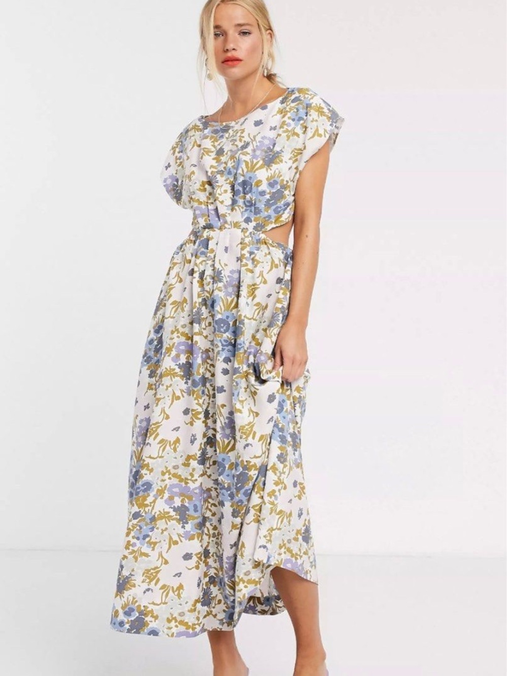 Stockholm Atelier d Other Stories floral dress with cutout